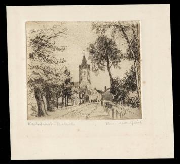 Kerkstraat Belsele, ets van Romain Malfliet kopen