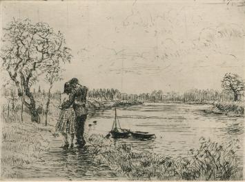 Kleine gesigneerd ets van Malfliet kopen