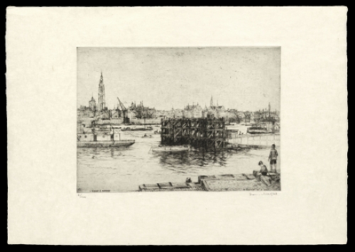 Gesigneerde ets van Romain Malfliet kopen