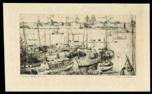 Gesigneerde ets van Romain Malfliet kopen