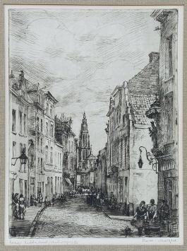 Belgische etser Romain Malfliet met een ets