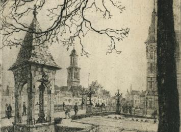 Romain Malfliet met een ets voor kerstnacht