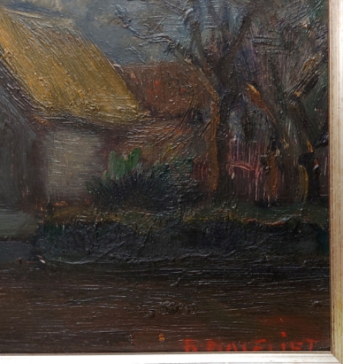 Romain Malfliet met een schilderij