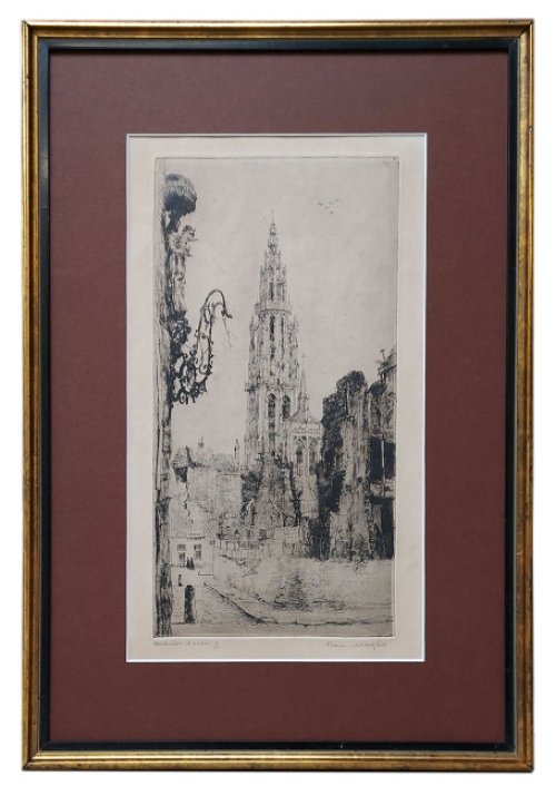 Gesigneerde ets van Romain Malfliet kopen