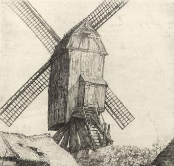 Romain Malfliet met een ets van Stekene