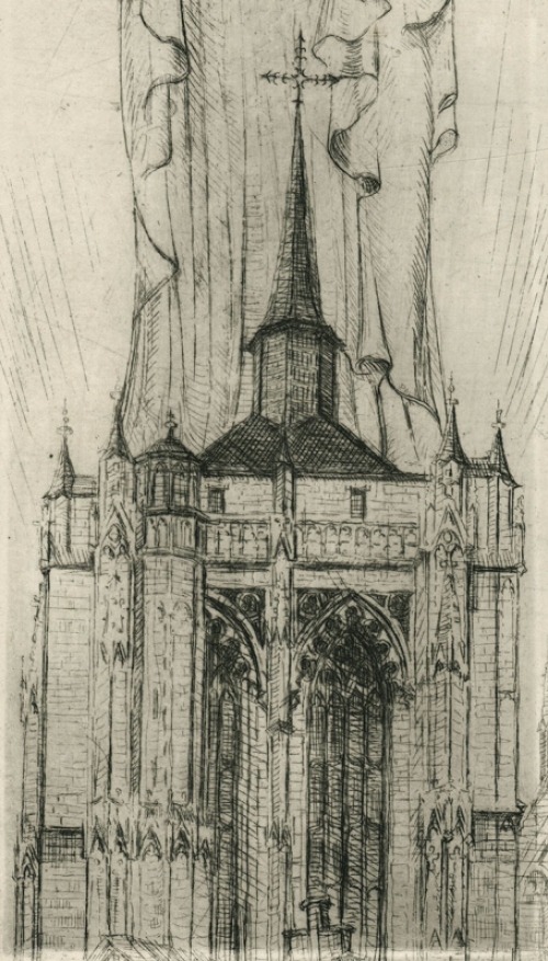 Romain Malfliet met een ets