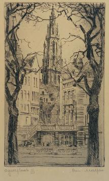 Belgische etser Romain Malfliet met een ets