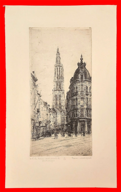 Gesigneerde ets van Romain Malfliet kopen