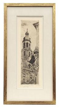 Gesigneerde ets van Romain Malfliet kopen