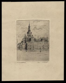 Kleine gesigneerde ets van Romain Malfliet kopen