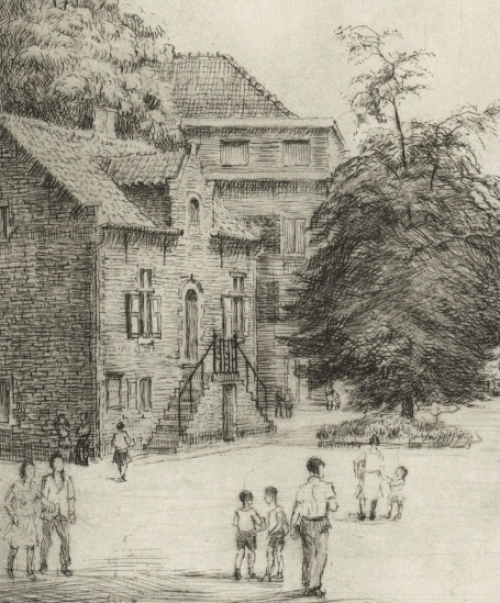 Romain Malfliet met een ets van Haasrode