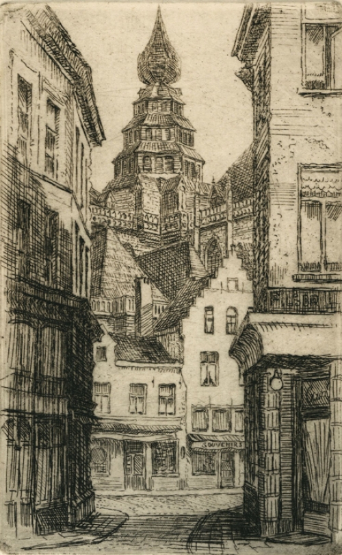 Gesigneerde ets van Romain Malfliet kopen