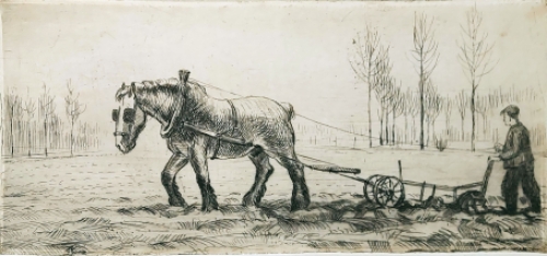 Romain Malfliet met een ets van het Waasland