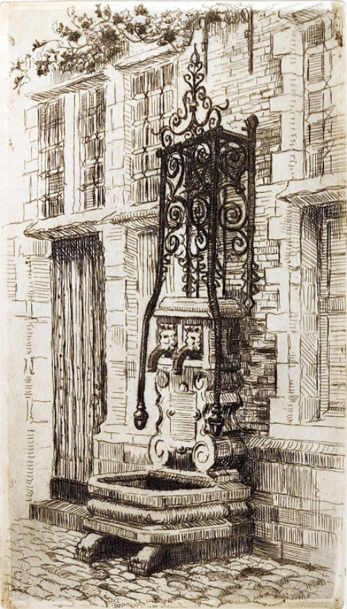 Romain Malfliet met een ets pomp Rubenshuis