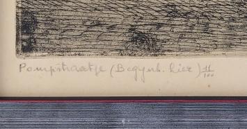 Belgische etser en tekenaar Romain Malfliet met een ets