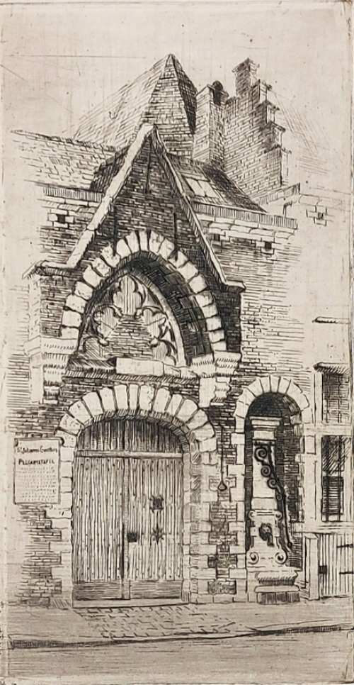 Romain Malfliet met een Antwerpse ets