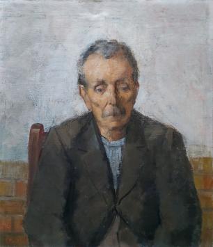 Belgische schilder R. Malfliet met een portret