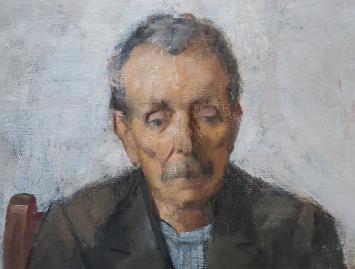 Romain Malfliet met een portret van Werner uit 1938