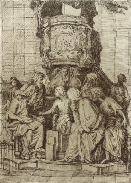 Genummerde grote ets van Malfliet kopen, Preekstoel