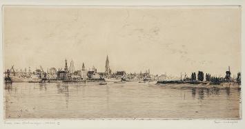 Zicht op Antwerpen vanaf de linkeroever