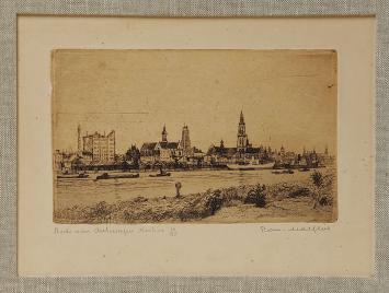 Belgische etser R. Malfliet met een ets