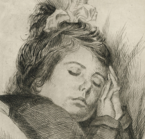 Romain Malfliet met een ets van Ria