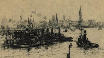 Romain Malfliet met een ets van de Royersluis