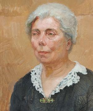 Romain Malfliet met een schilderij van de oma