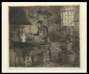 Grote gesigneerde ets van Romain Malfliet kopen