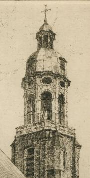 Romain Malfliet met een ets van Antwerpen