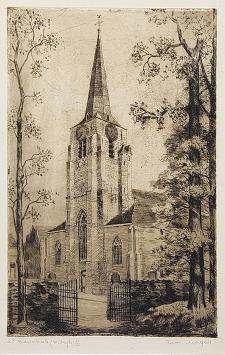 St Bavokerk door R. Malfliet geëtst