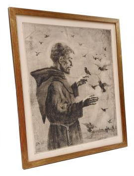St Franciscus met de vogeltjes (vernis-mou) 4/50
