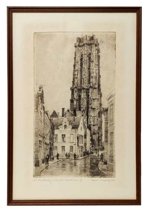 Gesigneerde ets van Romain Malfliet kopen