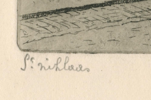 St Niklaas, zicht op stadhuis vanop trap