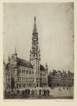 Belgische etser R. Malfliet met een ets