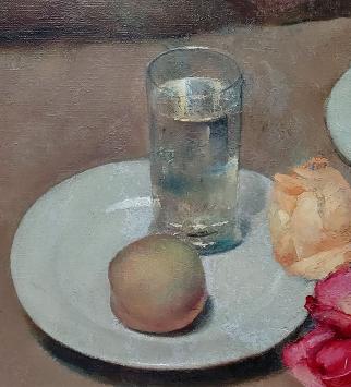 Romain Malfliet met een stilleven met rozen