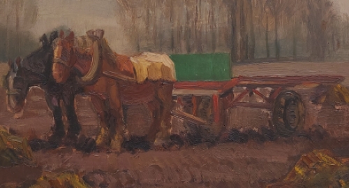 Romain Malfliet met een schilderijtje