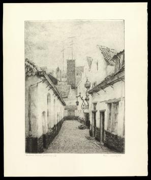 Gesigneerde en benoemde ets van Romain Malfliet kopen