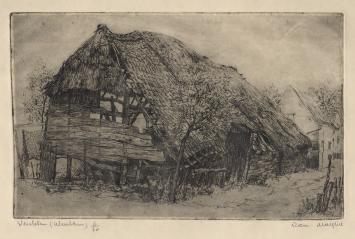 Belgische etser R. Malfliet met een ets