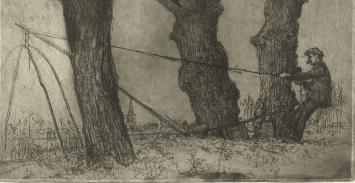 Romain Malfliet met een ets van een visser