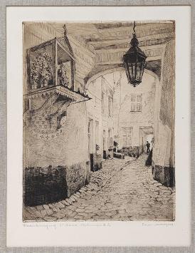 Belgische etser Romain Malfliet met een ets