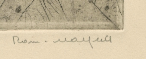 Romain Malfliet met een ets van naakte dame