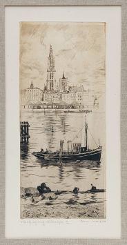 Belgische etser R. Malfliet met een ets in mint conditie