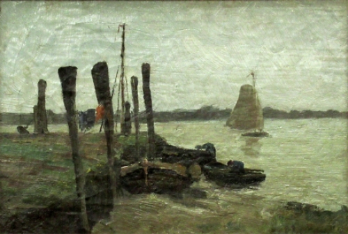 Romain Steppe met een zicht op bootjes