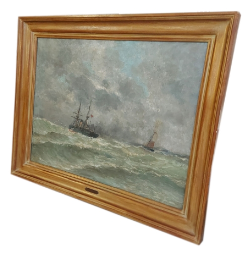 Twee schepen op de Noordzee