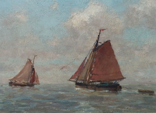 Zeilboten op zee door Romain Steppe