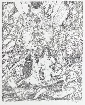 Ronald Ergo met grafisch werk uit 1979