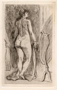 Félicien Rops met een ets uit 1881