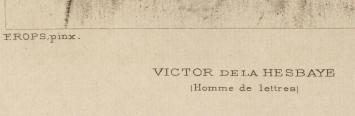 Félicien Rops Heliogravure Victor de la Hesbaye homme de lettres