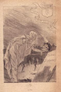 Félicien Rops met een ets droge naald uit 1890
